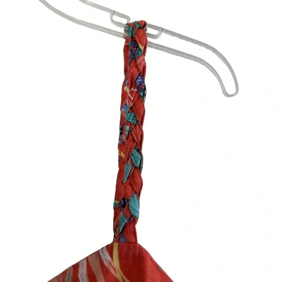 Beachlunchlounge Tropical Mini Dress Braided Straps Colorful Button Front XXL - Picture 9 of 14